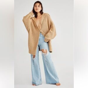 Free People Swim Too Deep Cardigan in Almond